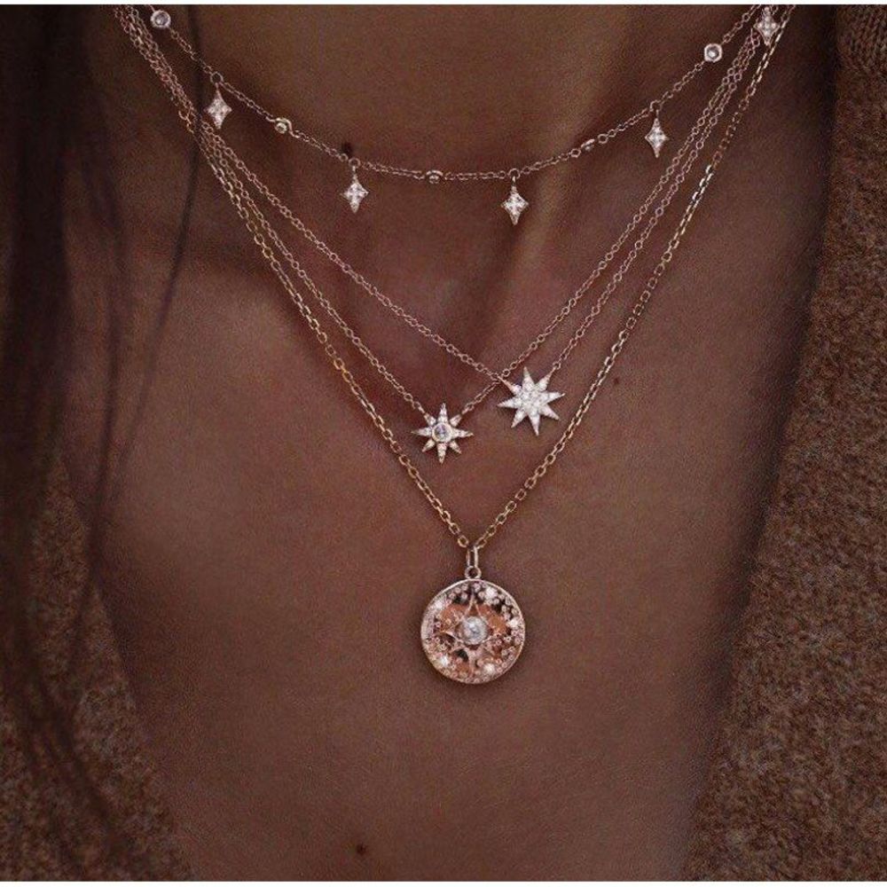 Bohemian Star Pearl Pendant Necklace